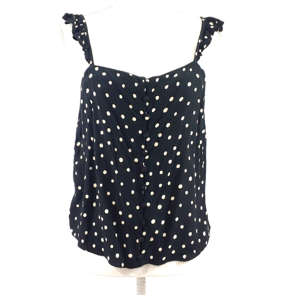 MADEWELL BUTTON FRONT POLKA DOT TOP (282)